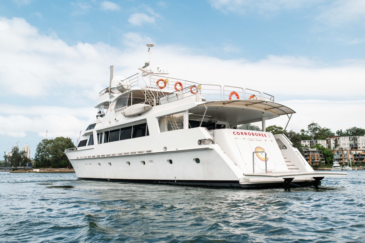 Corroboree superyacht on Sydney Harbour